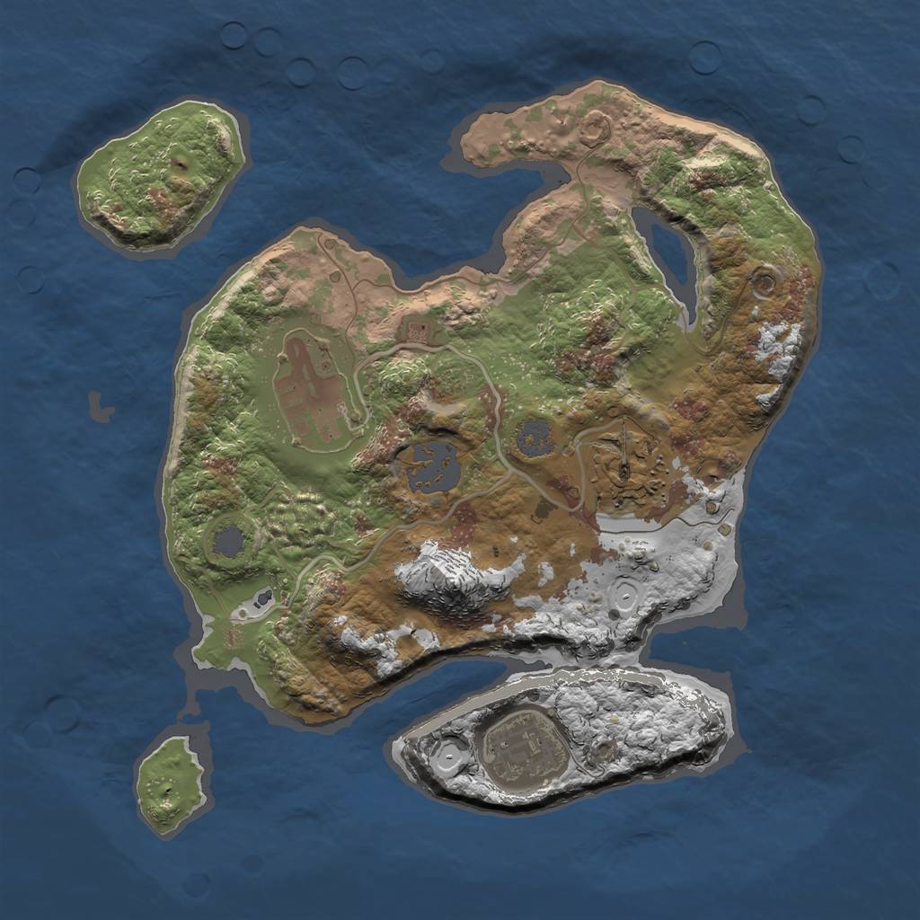 Rust Map: Procedural Map, Size: 2500, Seed: 82942, 8 Monuments