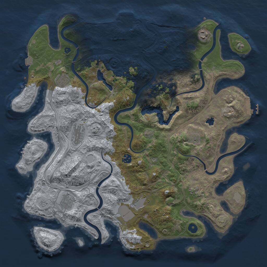Rust Map: Procedural Map, Size: 4250, Seed: 4102, 15 Monuments