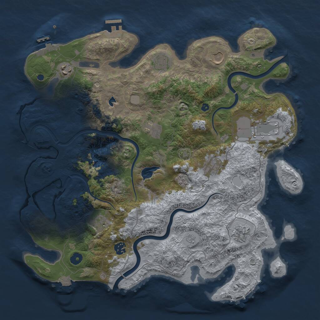 Rust Map: Procedural Map, Size: 4000, Seed: 82942, 16 Monuments