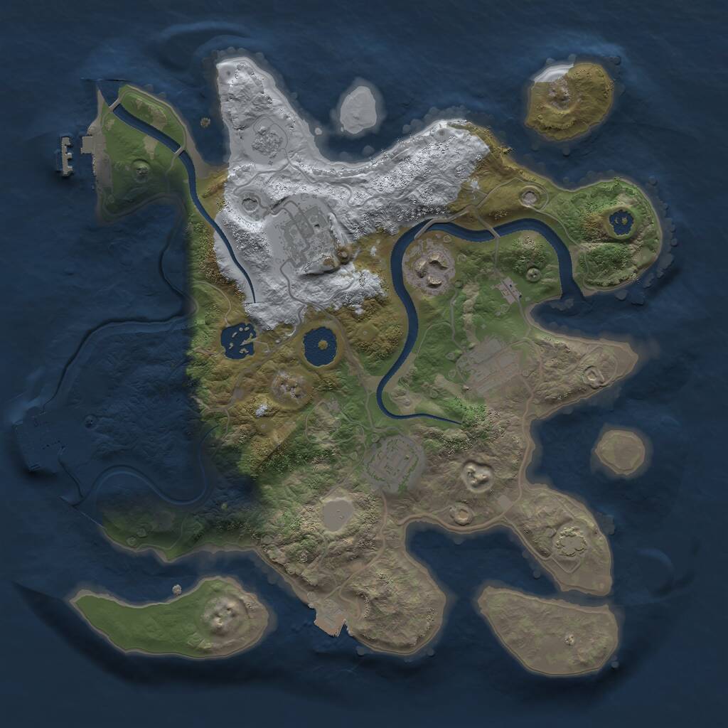 Rust Map: Procedural Map, Size: 3000, Seed: 2534521, 11 Monuments