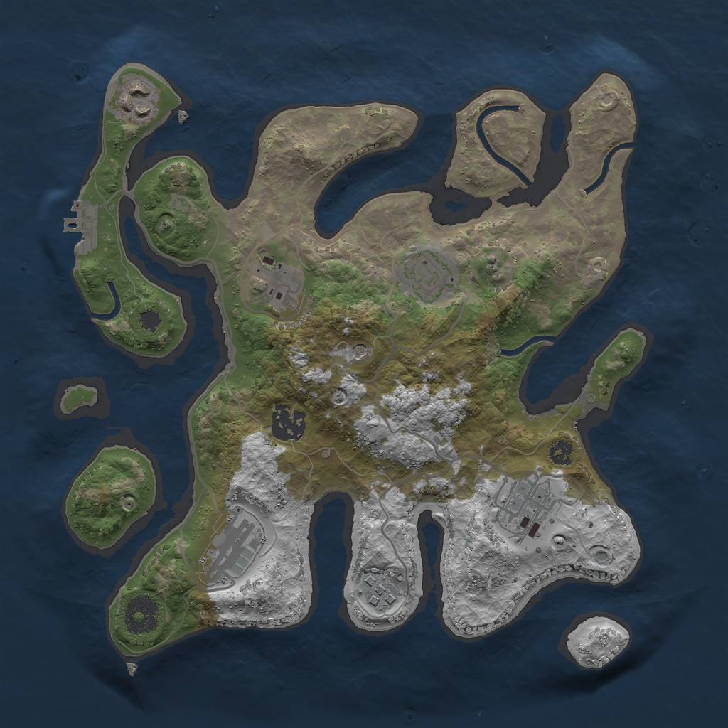 Rust Map: Procedural Map, Size: 3000, Seed: 58319757, 11 Monuments