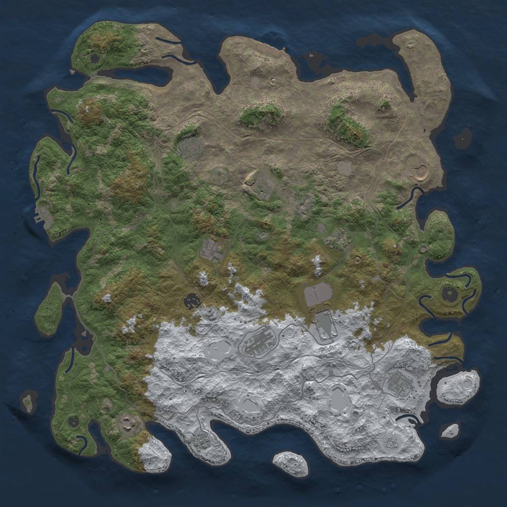 Rust Map: Procedural Map, Size: 4750, Seed: 524252524, 20 Monuments