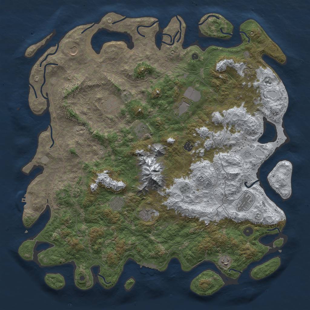 Rust Map: Procedural Map, Size: 5000, Seed: 81392460, 20 Monuments