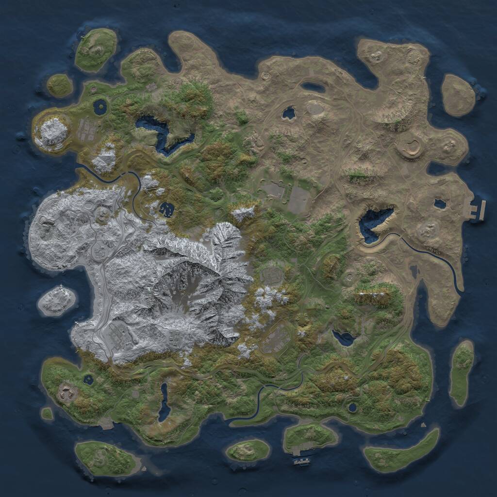 Rust Map: Procedural Map, Size: 5000, Seed: 2071483135, 16 Monuments