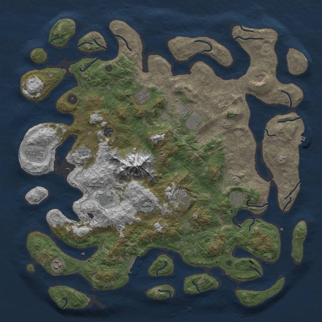 Rust Map: Procedural Map, Size: 5000, Seed: 2071483135, 22 Monuments