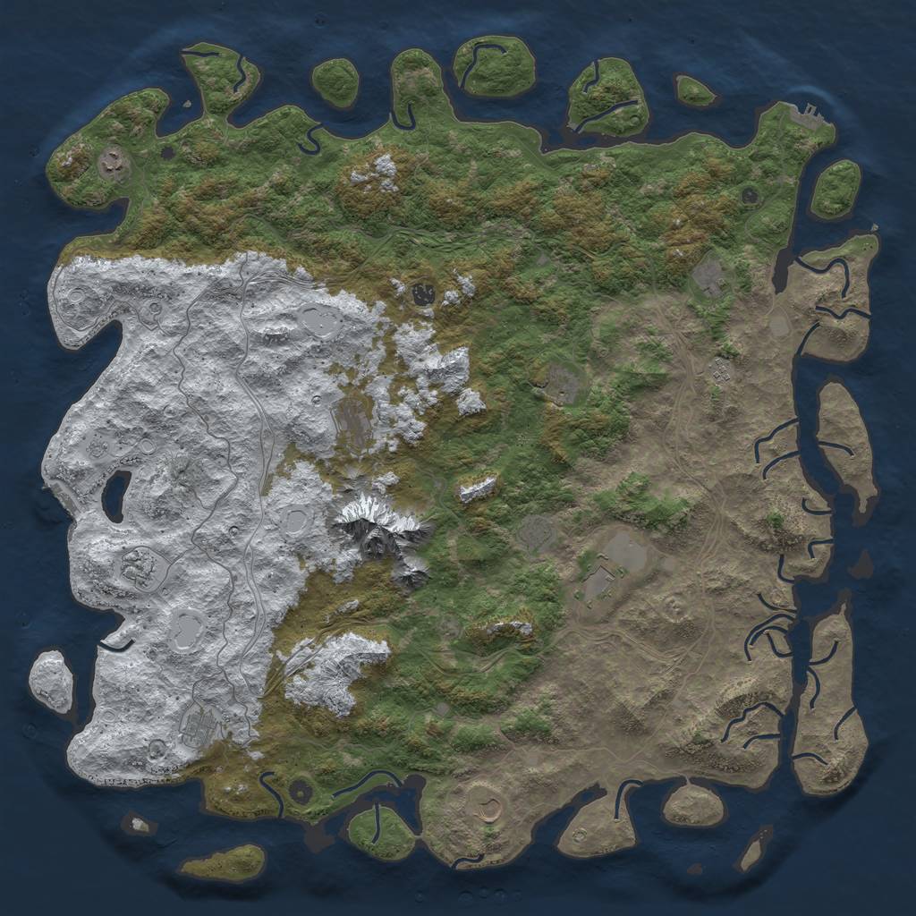 Rust Map: Procedural Map, Size: 5800, Seed: 88445512, 20 Monuments