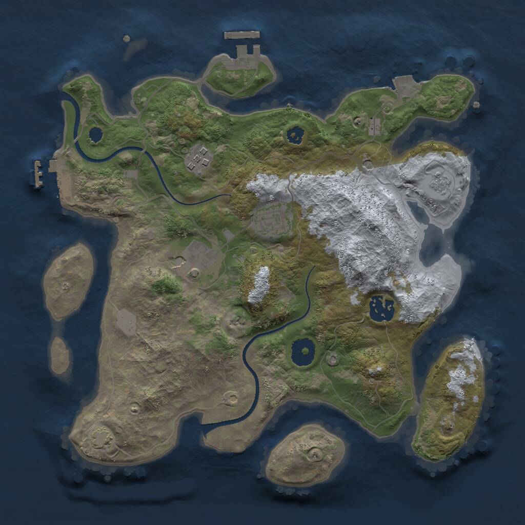 Rust Map: Procedural Map, Size: 3000, Seed: 548279685, 10 Monuments