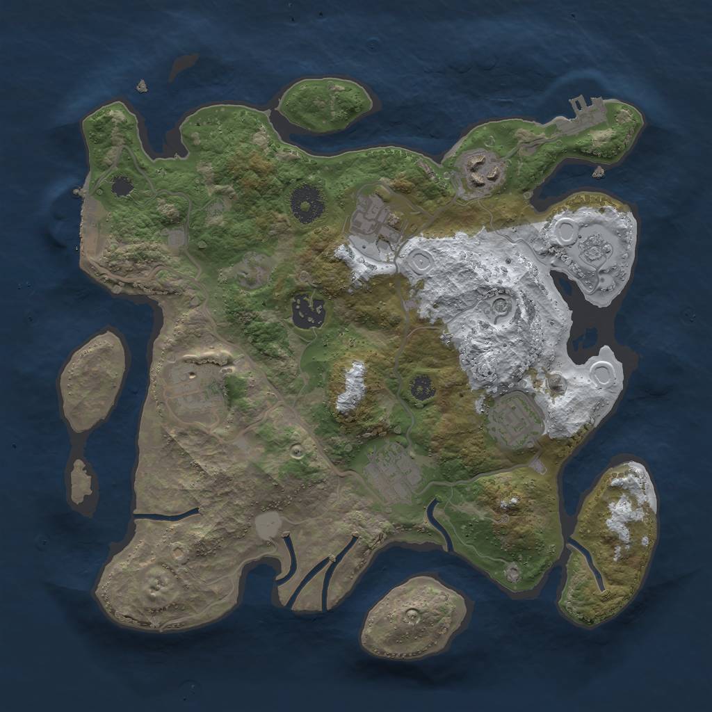 Rust Map: Procedural Map, Size: 3000, Seed: 548279685, 15 Monuments