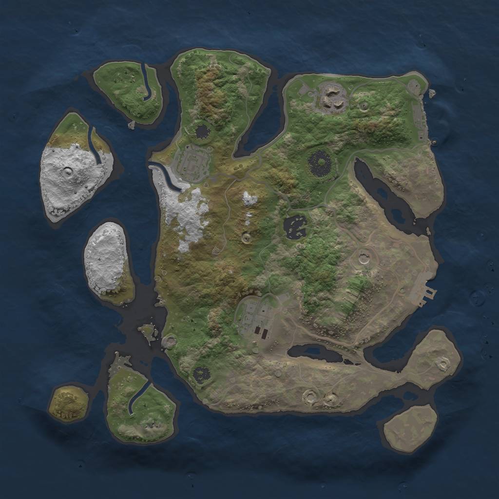 Rust Map: Procedural Map, Size: 3000, Seed: 198210788, 9 Monuments