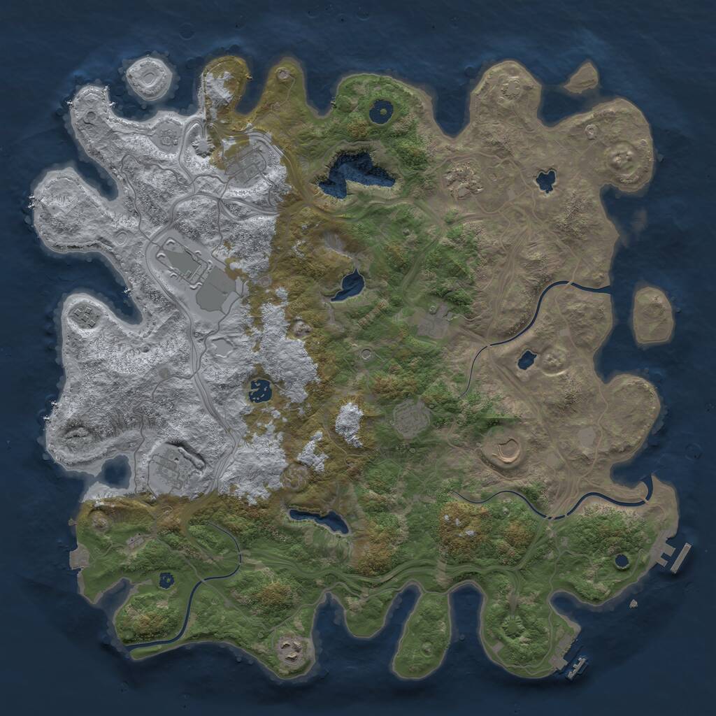 Rust Map: Procedural Map, Size: 4500, Seed: 450546162, 16 Monuments