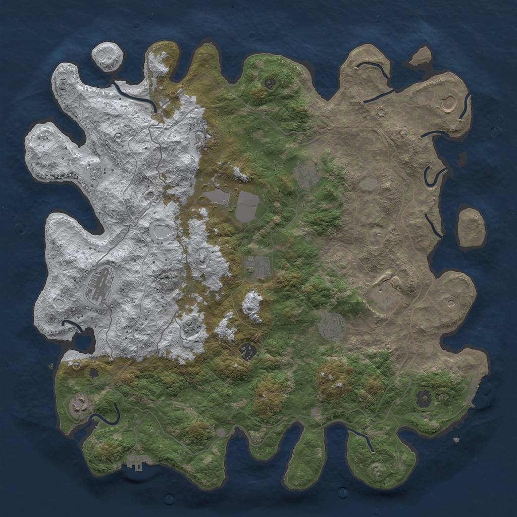 Rust Map: Procedural Map, Size: 4500, Seed: 450546162, 20 Monuments