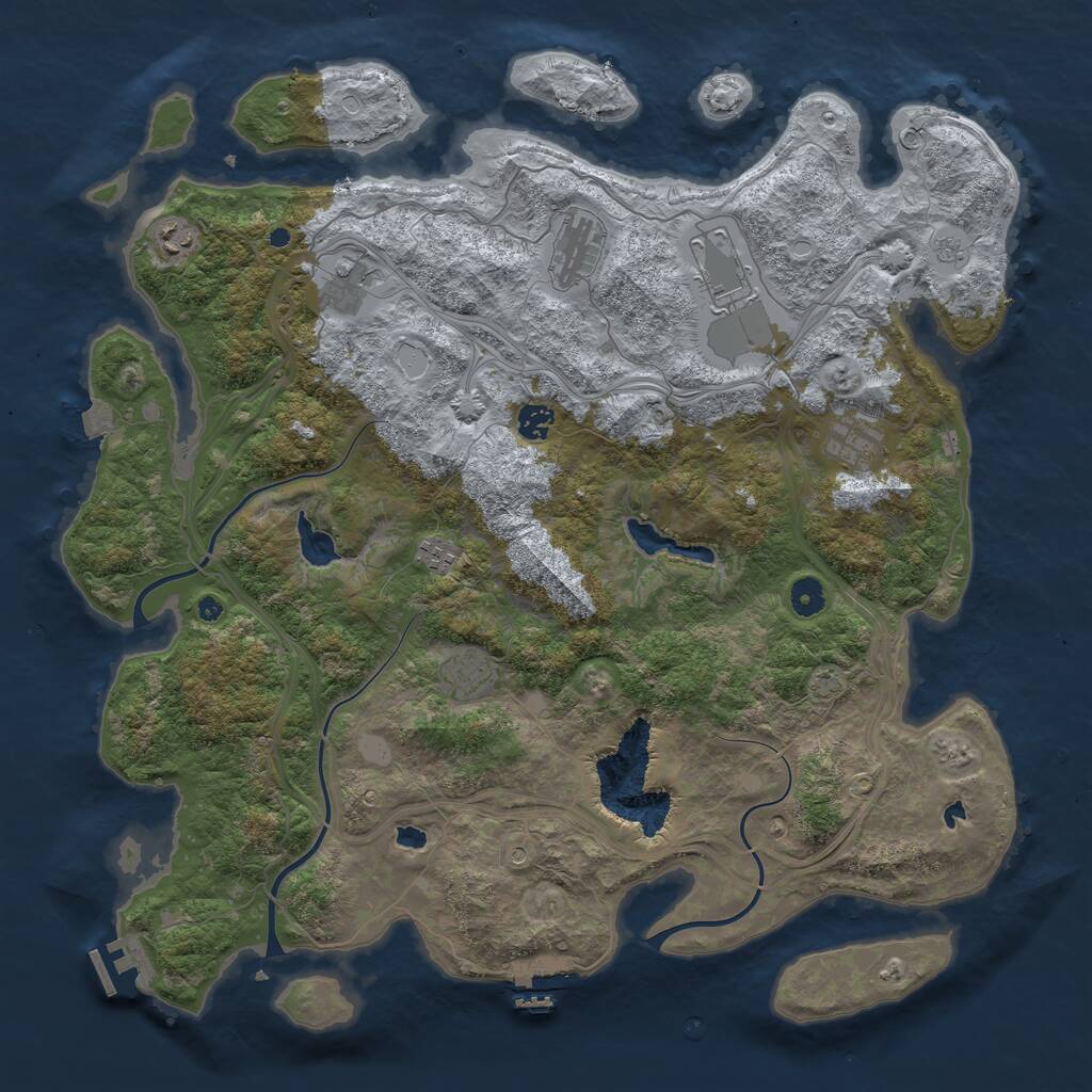 Rust Map: Procedural Map, Size: 4500, Seed: 32548651, 14 Monuments