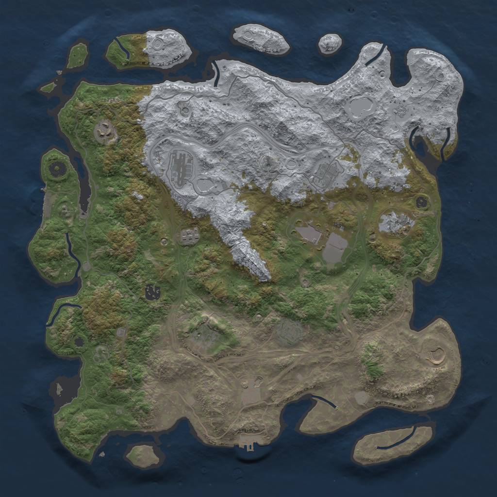 Rust Map: Procedural Map, Size: 4500, Seed: 32548651, 20 Monuments