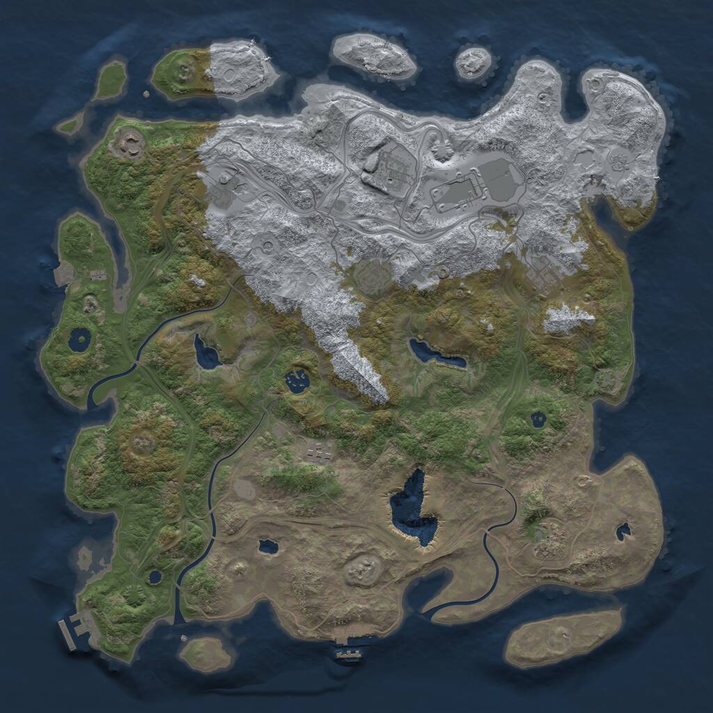 Rust Map: Procedural Map, Size: 4500, Seed: 32548651, 15 Monuments