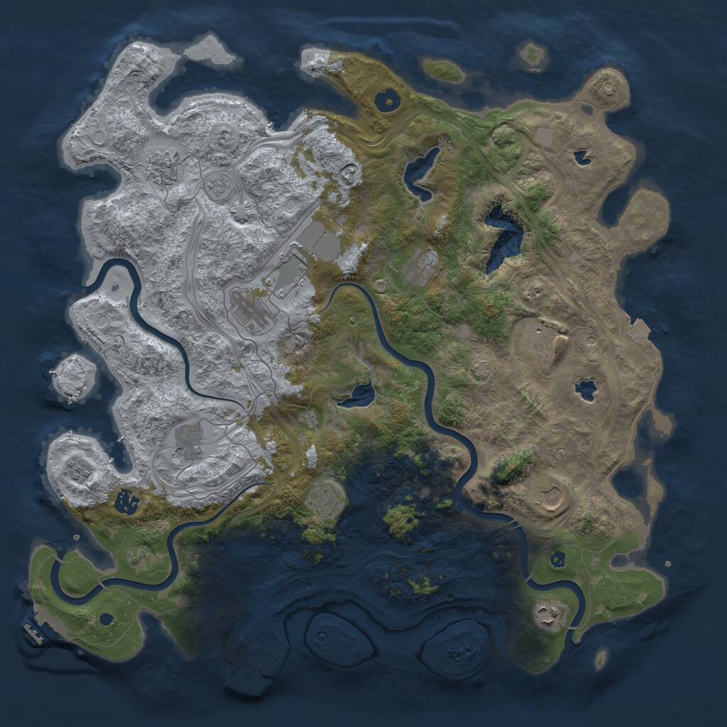 Rust Map: Procedural Map, Size: 4500, Seed: 444585, 17 Monuments