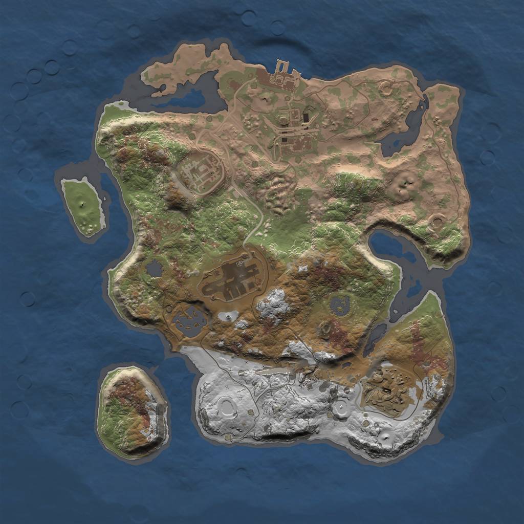 Rust Map: Procedural Map, Size: 2600, Seed: 80, 10 Monuments