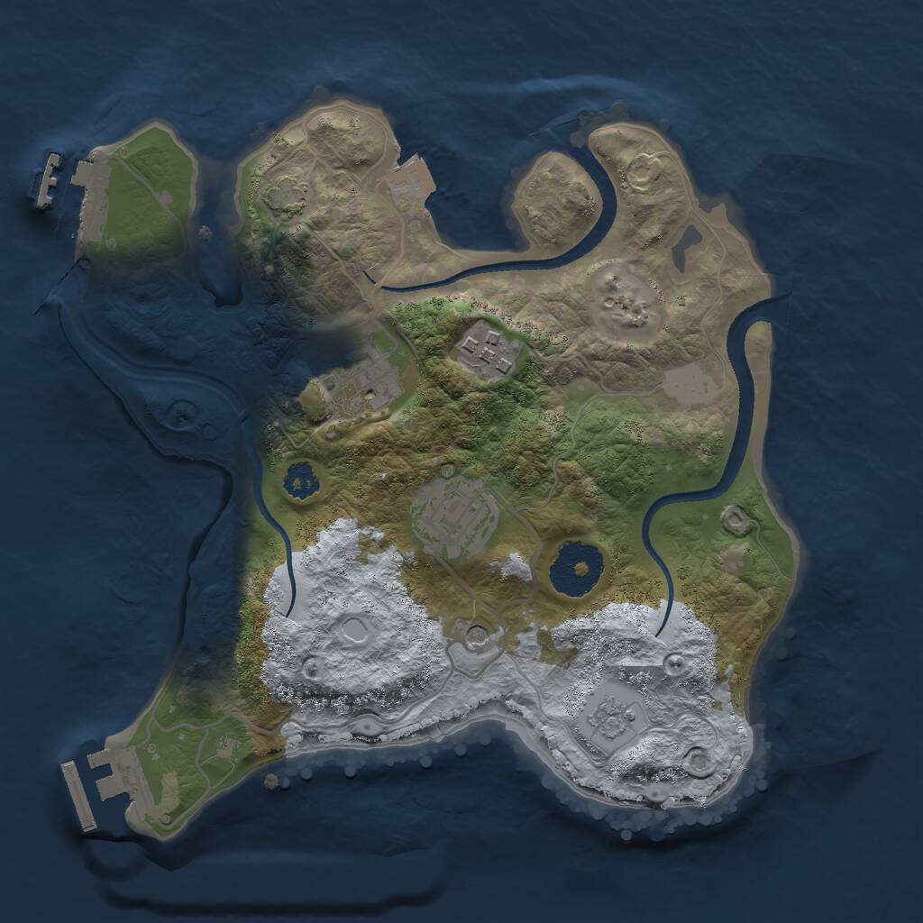 Rust Map: Procedural Map, Size: 2600, Seed: 80, 9 Monuments