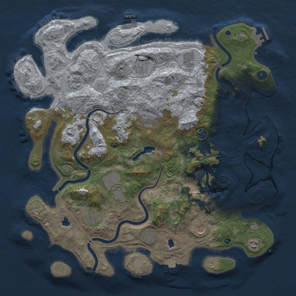 Rust Map: Procedural Map, Size: 4500, Seed: 10754317, 17 Monuments