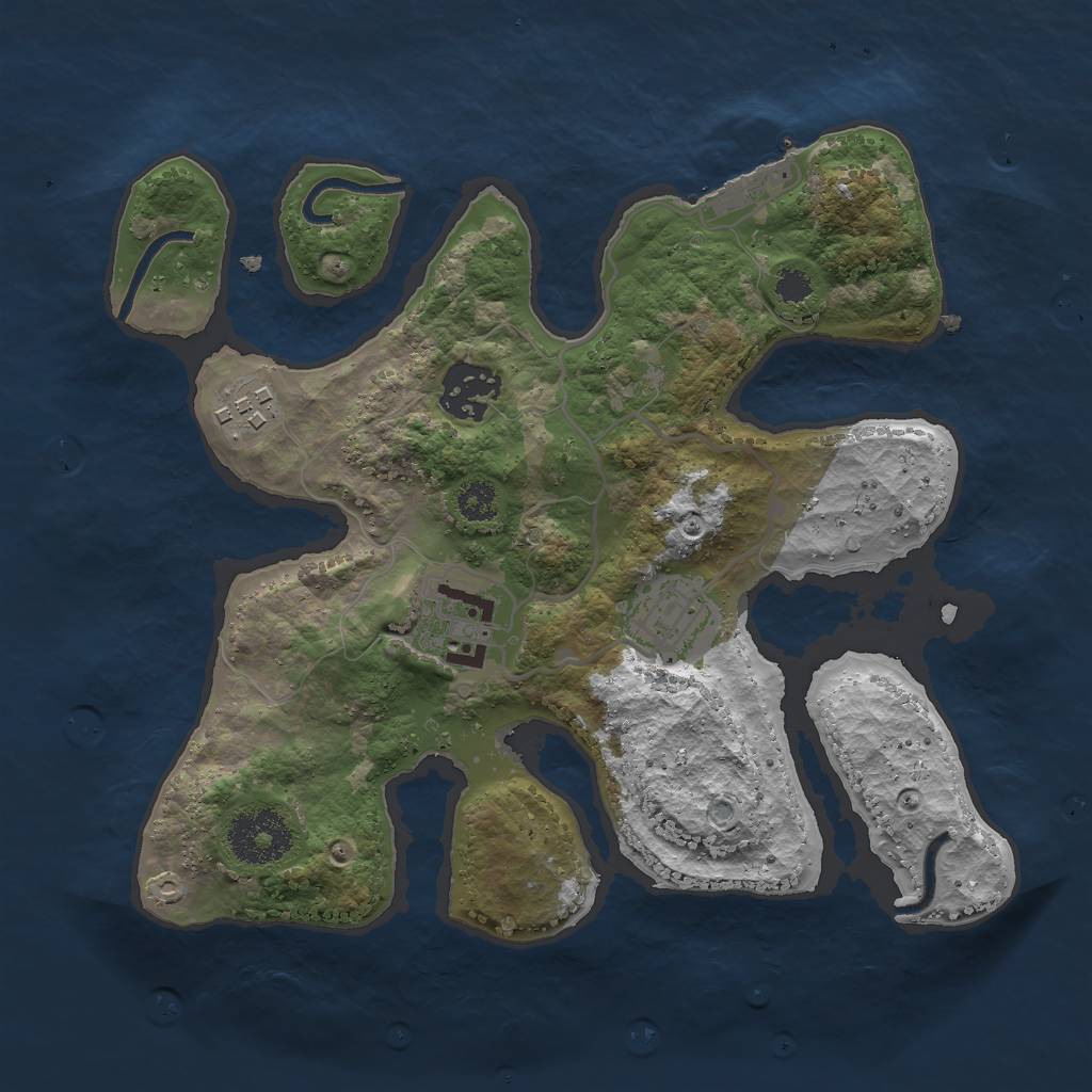 Rust Map: Procedural Map, Size: 2750, Seed: 2020, 7 Monuments