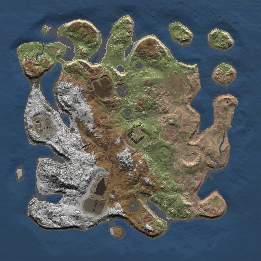 Rust Map: Procedural Map, Size: 3500, Seed: 1301612083, 13 Monuments