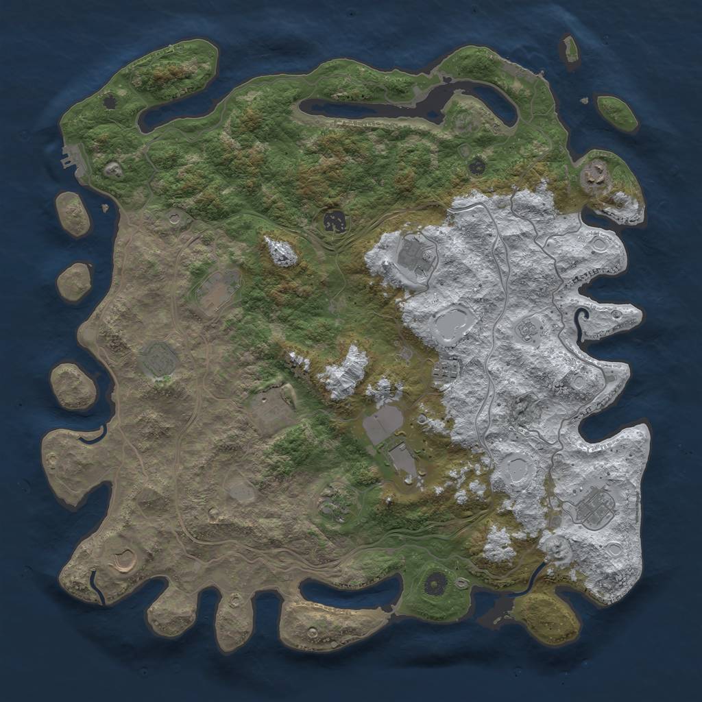 Rust Map: Procedural Map, Size: 4500, Seed: 23454643, 20 Monuments