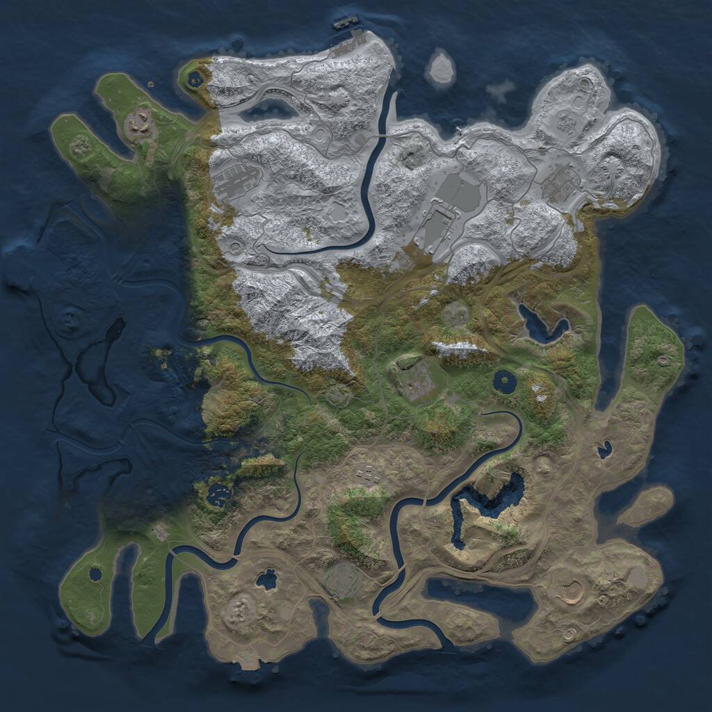 Rust Map: Procedural Map, Size: 4500, Seed: 1468940379, 15 Monuments