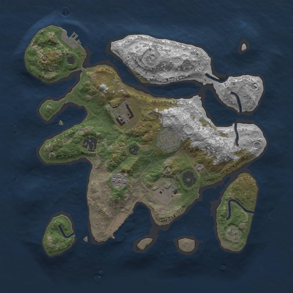 Rust Map: Procedural Map, Size: 3000, Seed: 32310, 12 Monuments