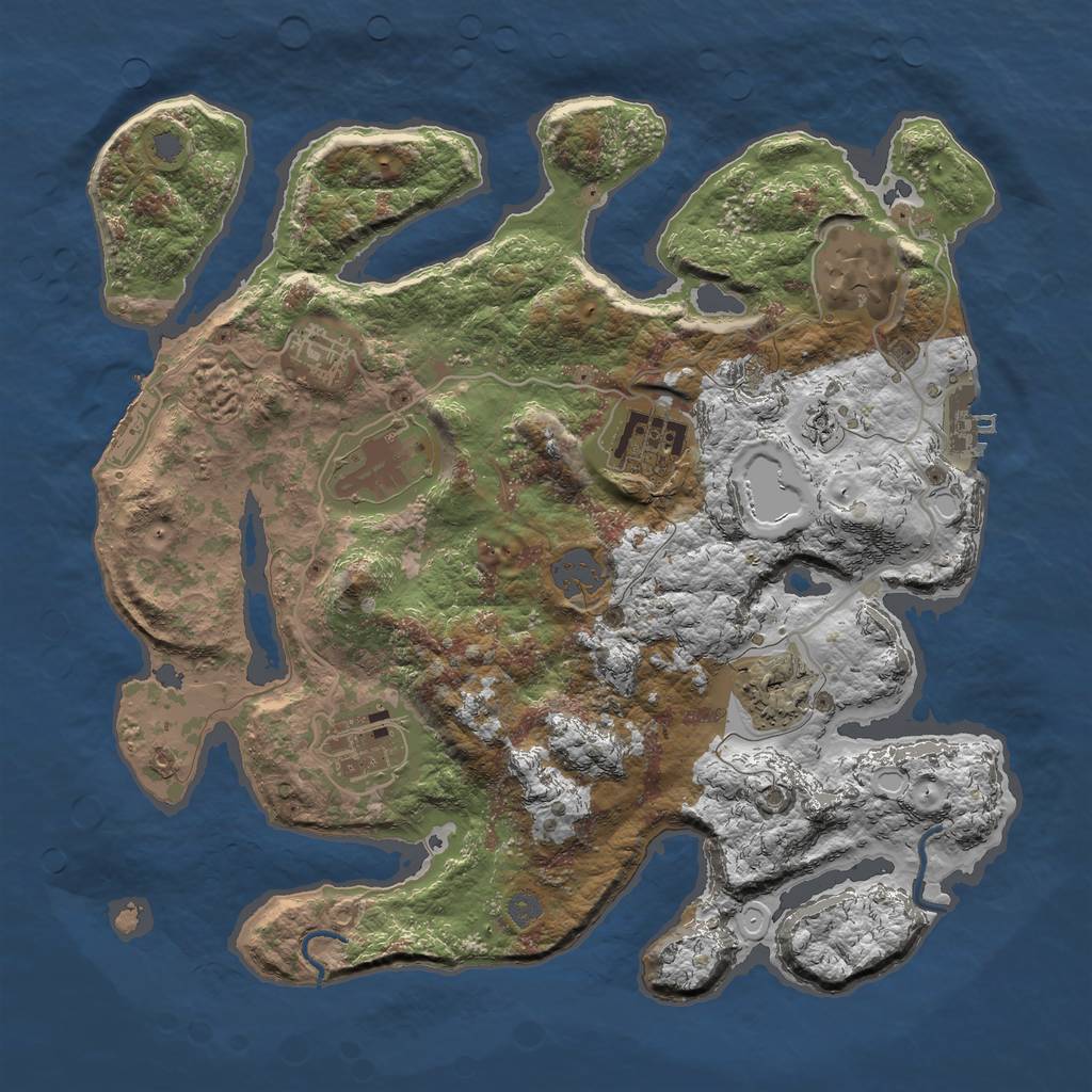 Rust Map: Procedural Map, Size: 3300, Seed: 3300, 13 Monuments