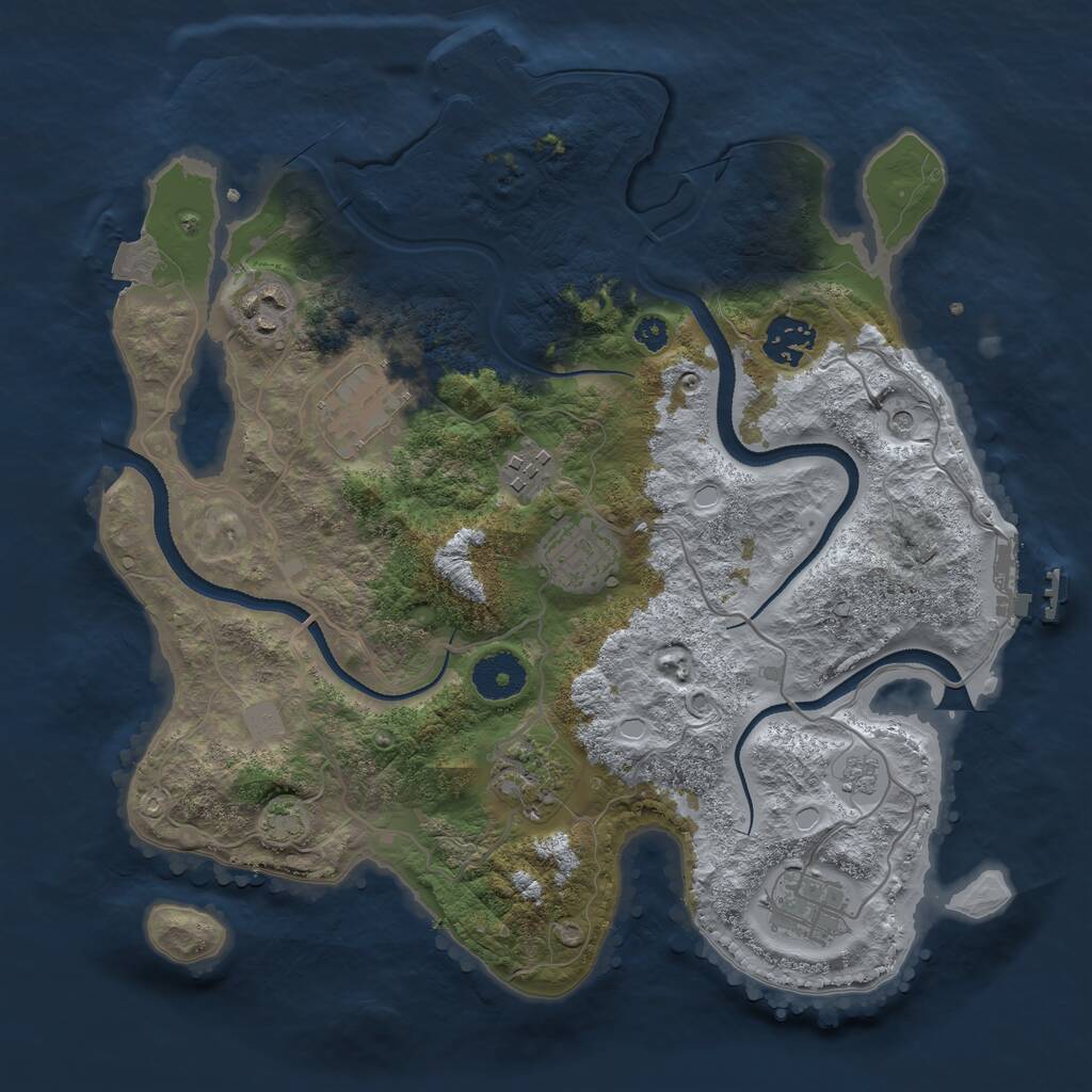 Rust Map: Procedural Map, Size: 3300, Seed: 3300, 13 Monuments