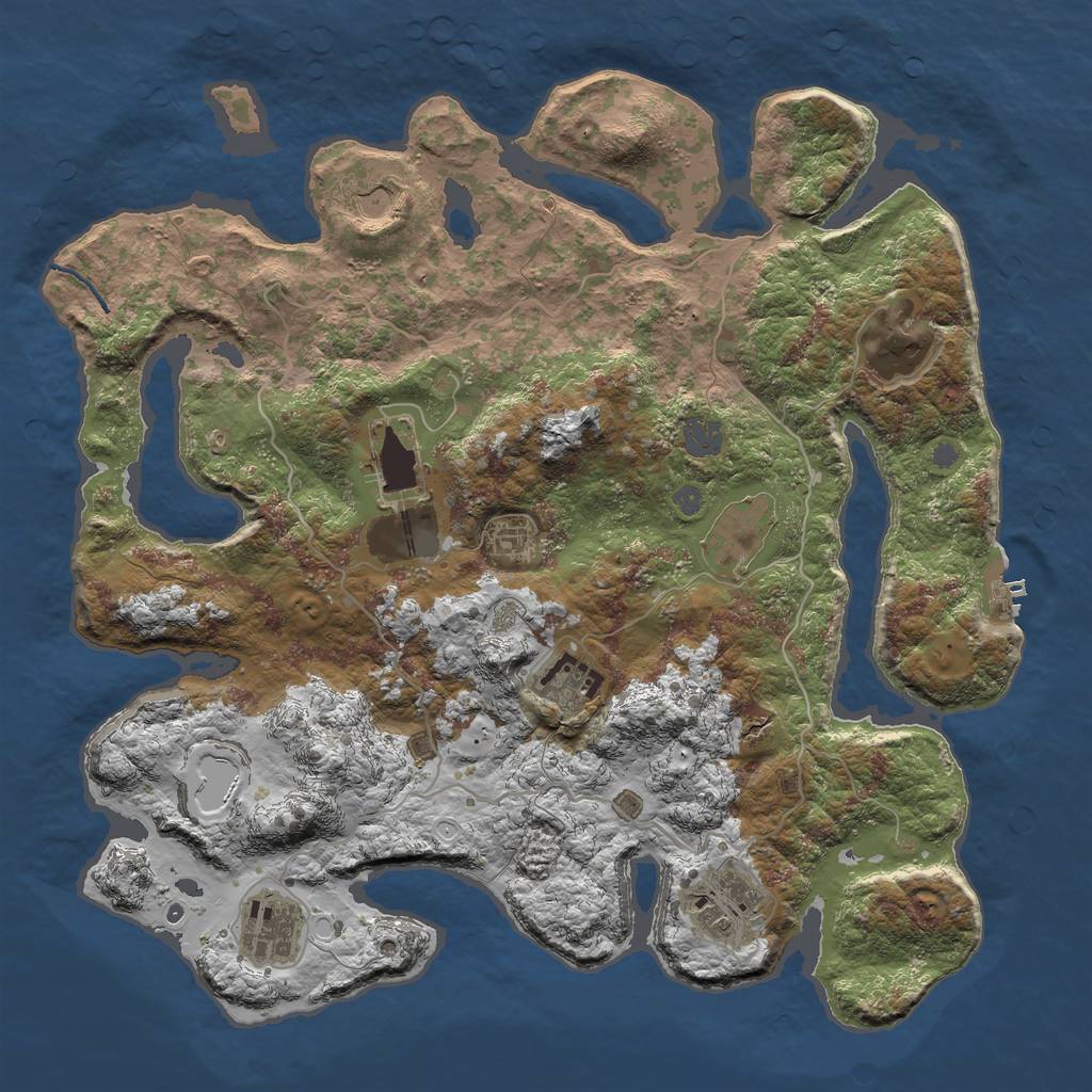 Rust Map: Procedural Map, Size: 4000, Seed: 1566, 14 Monuments