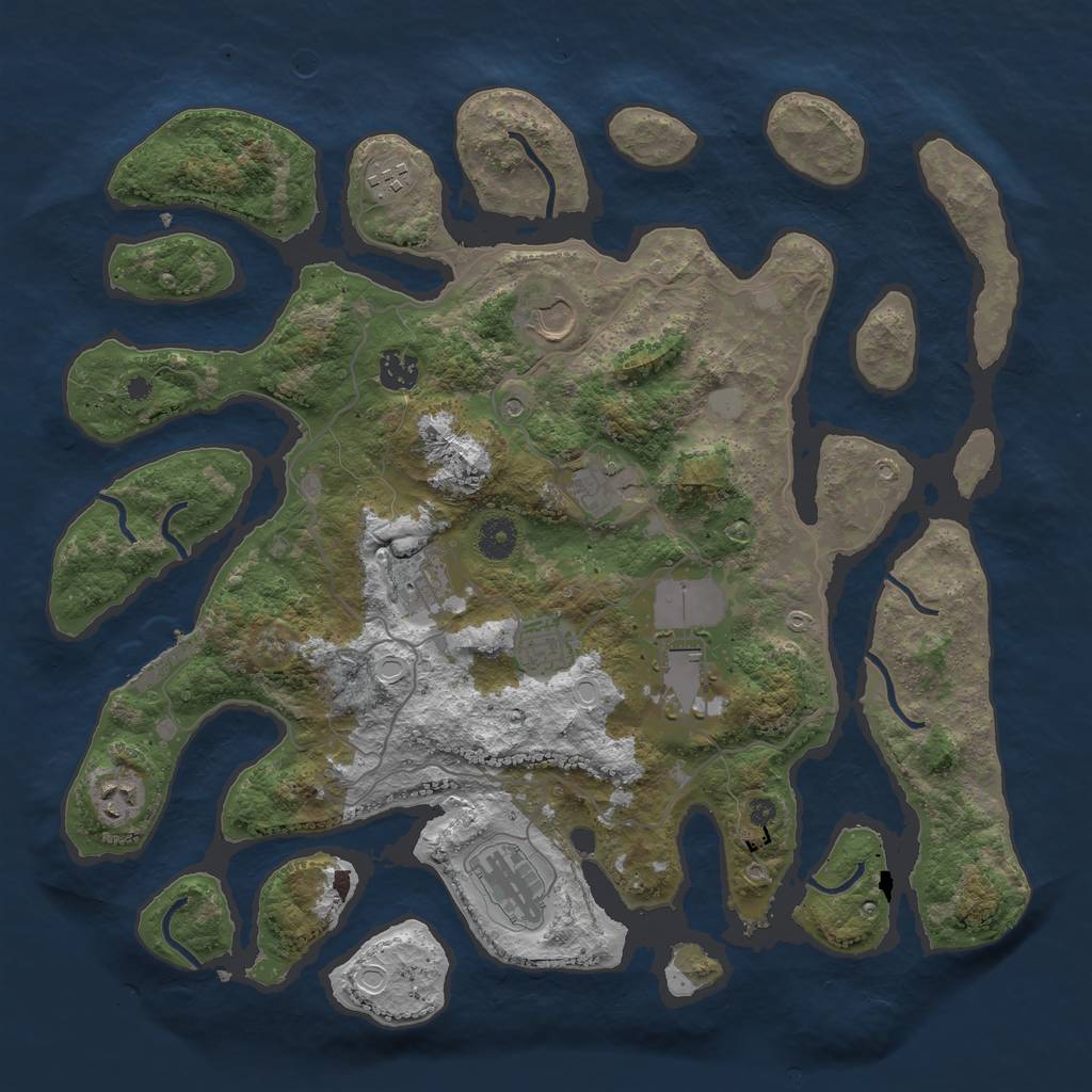 Rust Map: Procedural Map, Size: 4000, Seed: 1524567, 16 Monuments