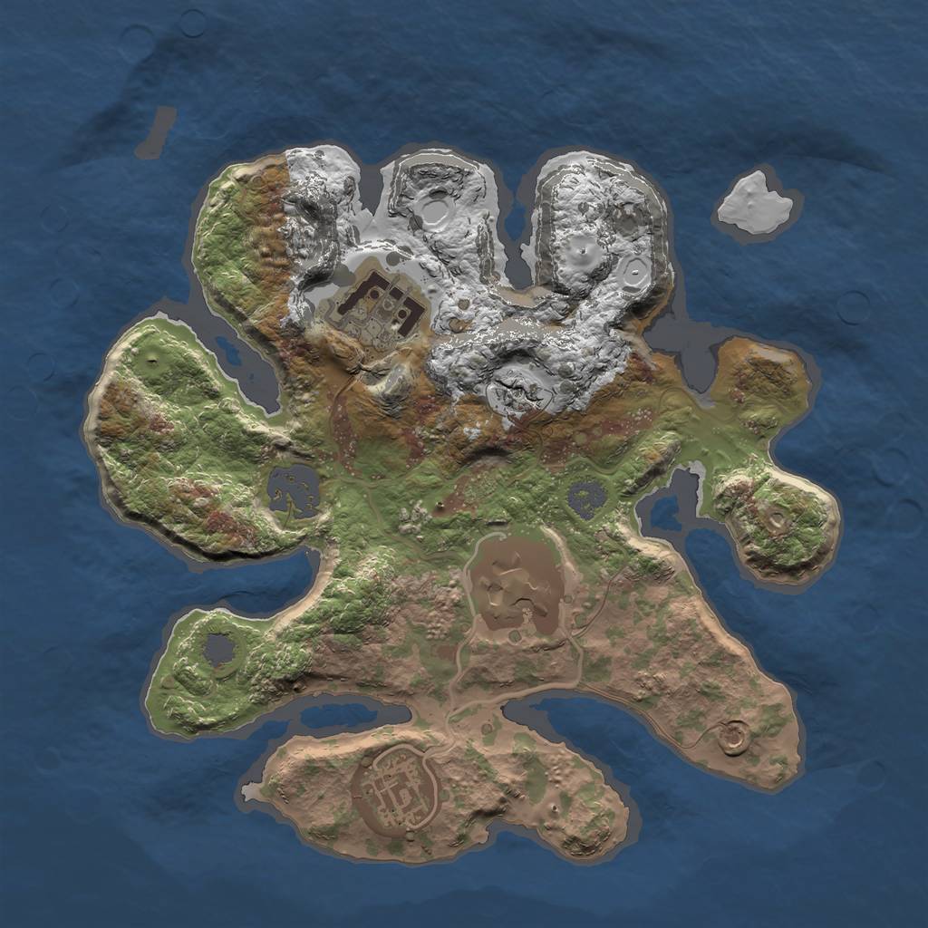 Rust Map: Procedural Map, Size: 2500, Seed: 52190230, 8 Monuments