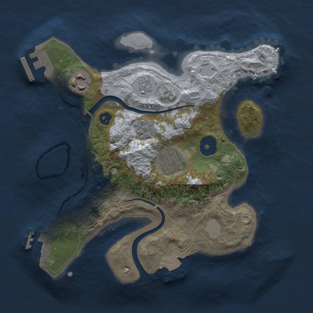 Rust Map: Procedural Map, Size: 2500, Seed: 52190230, 7 Monuments
