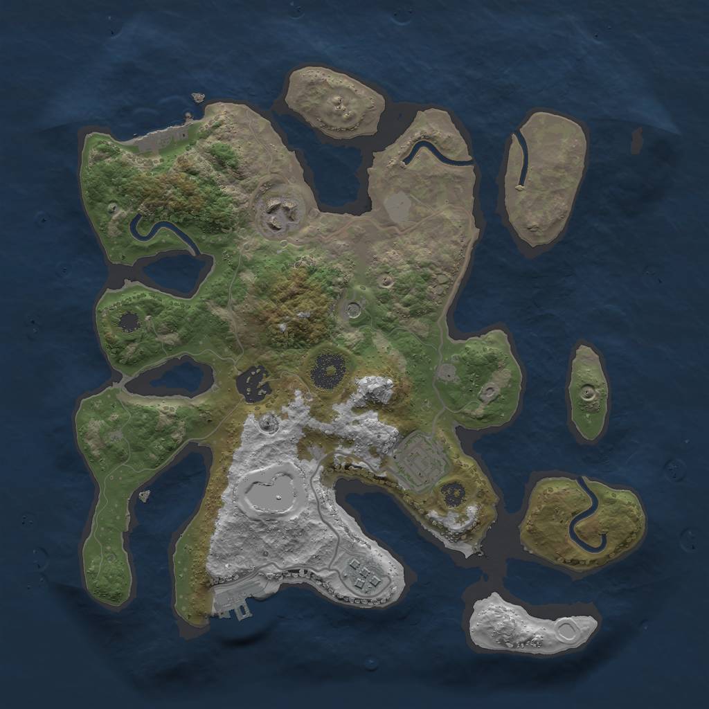 Rust Map: Procedural Map, Size: 3000, Seed: 4258964, 12 Monuments