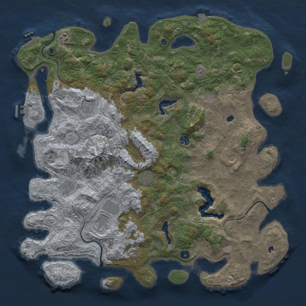 Rust Map: Procedural Map, Size: 5000, Seed: 1000852, 16 Monuments