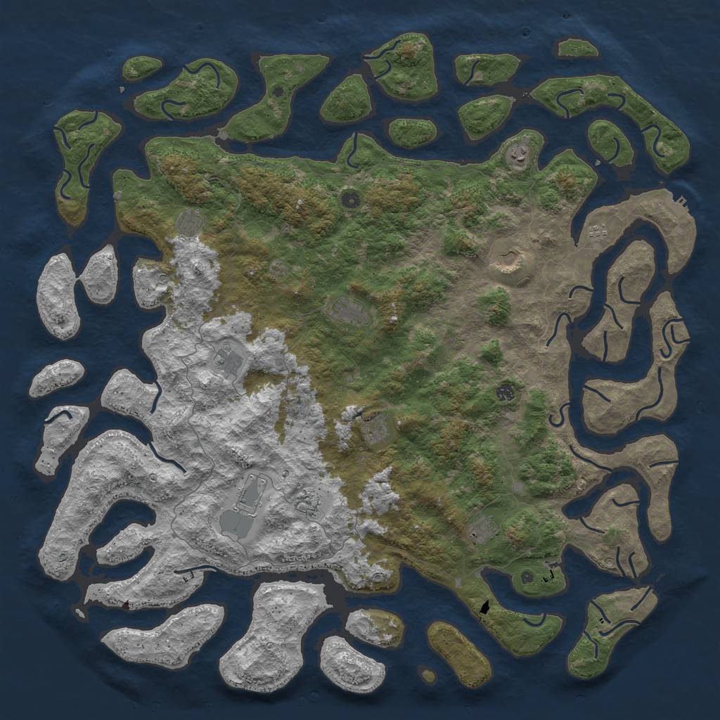 Rust Map: Procedural Map, Size: 6000, Seed: 9587023, 15 Monuments