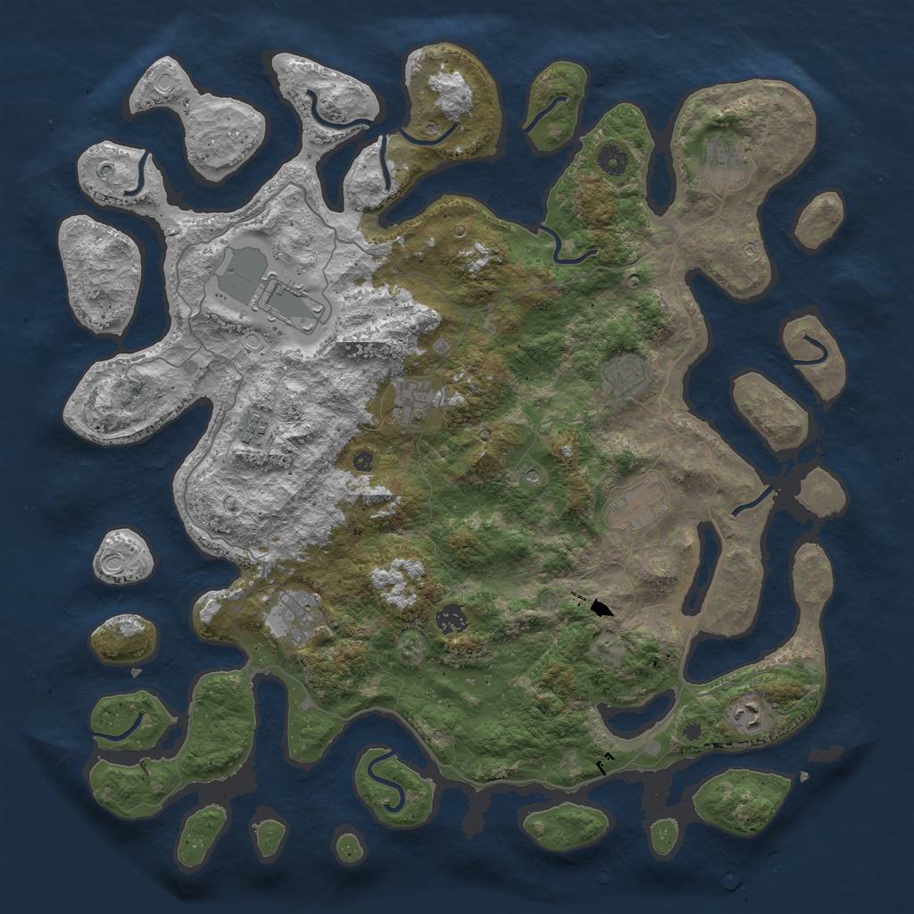 Rust Map: Procedural Map, Size: 4500, Seed: 111165128, 18 Monuments