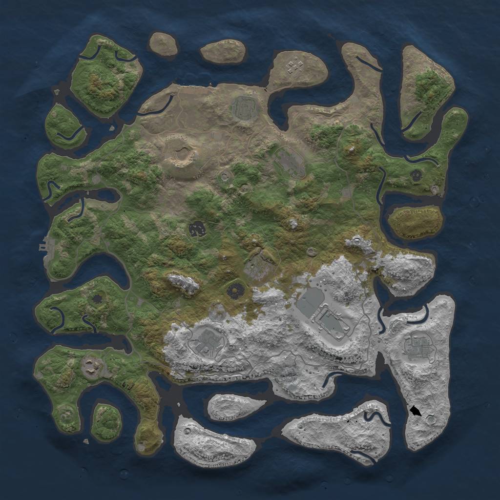 Rust Map: Procedural Map, Size: 4500, Seed: 807, 15 Monuments