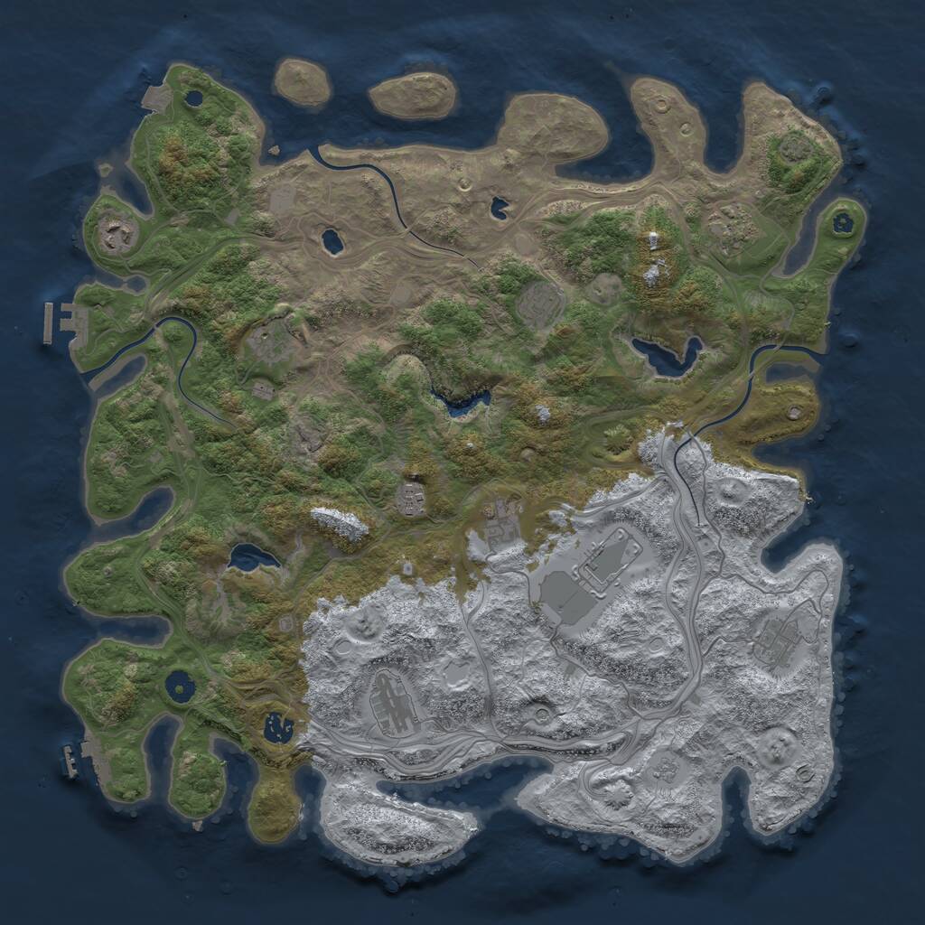 Rust Map: Procedural Map, Size: 4500, Seed: 807, 16 Monuments