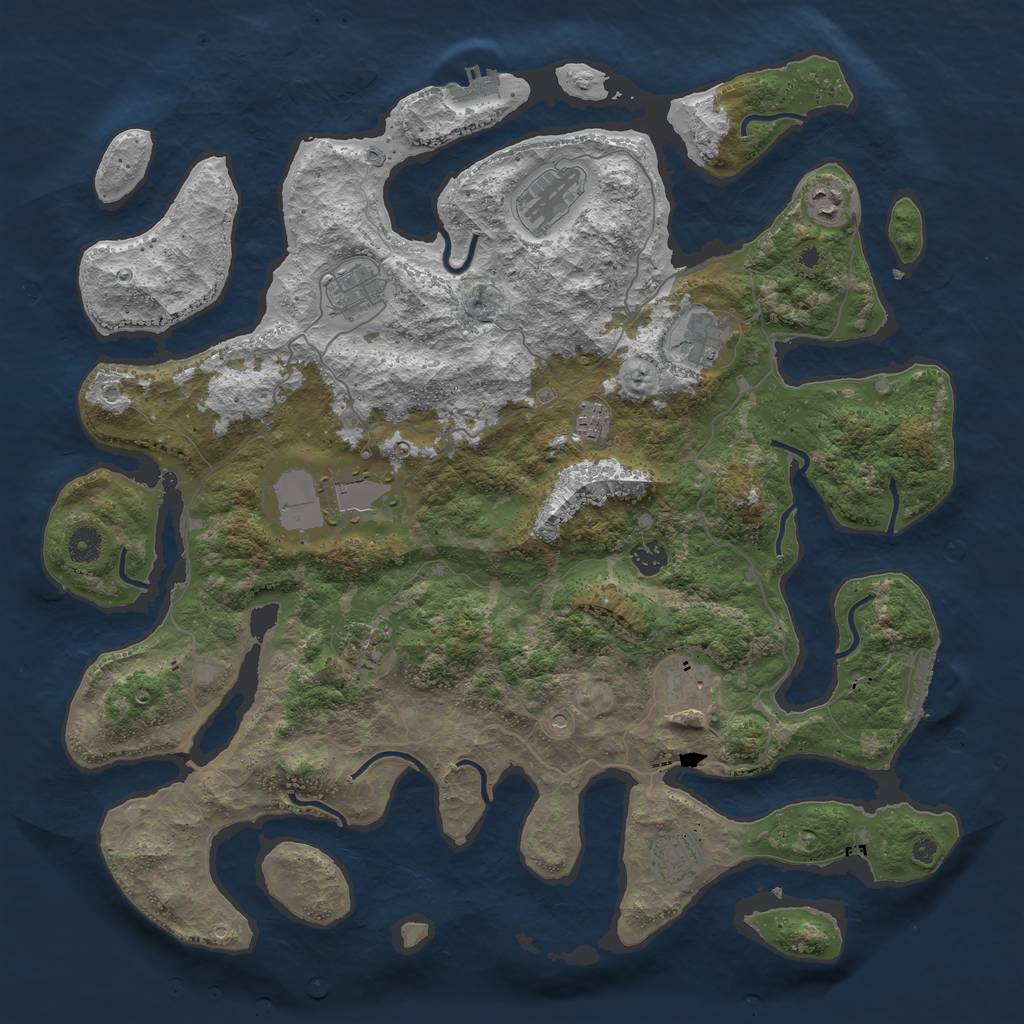 Rust Map: Procedural Map, Size: 4400, Seed: 7012021, 15 Monuments