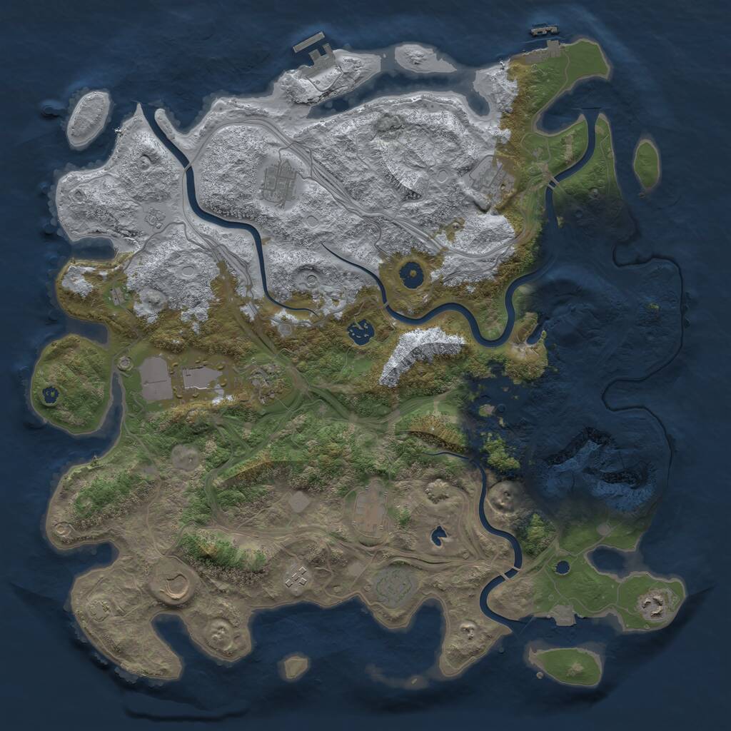 Rust Map: Procedural Map, Size: 4400, Seed: 7012021, 17 Monuments