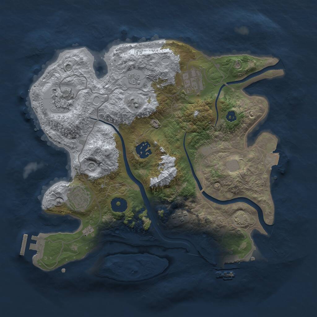 Rust Map: Procedural Map, Size: 3000, Seed: 1116641502, 11 Monuments