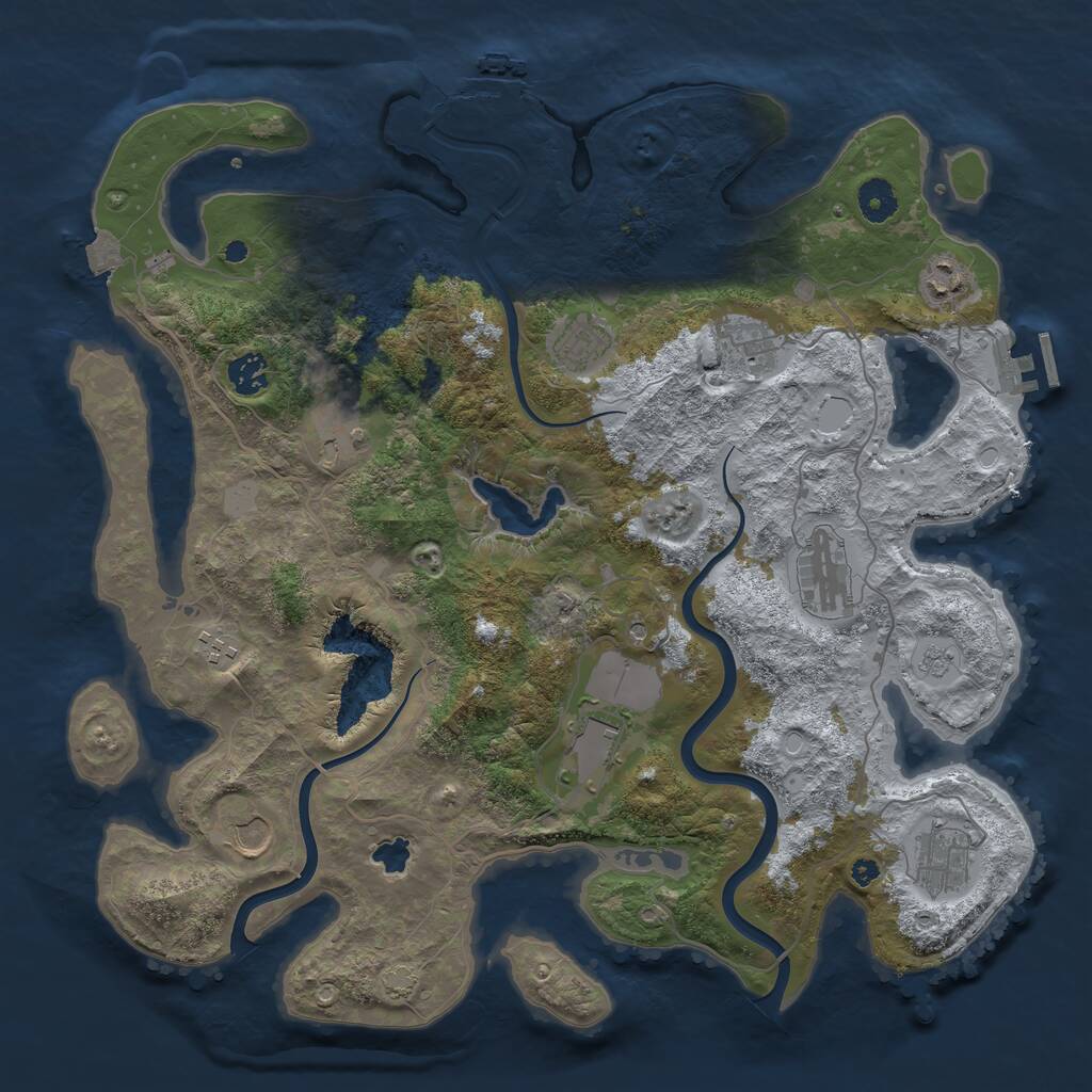 Rust Map: Procedural Map, Size: 4000, Seed: 14589, 16 Monuments