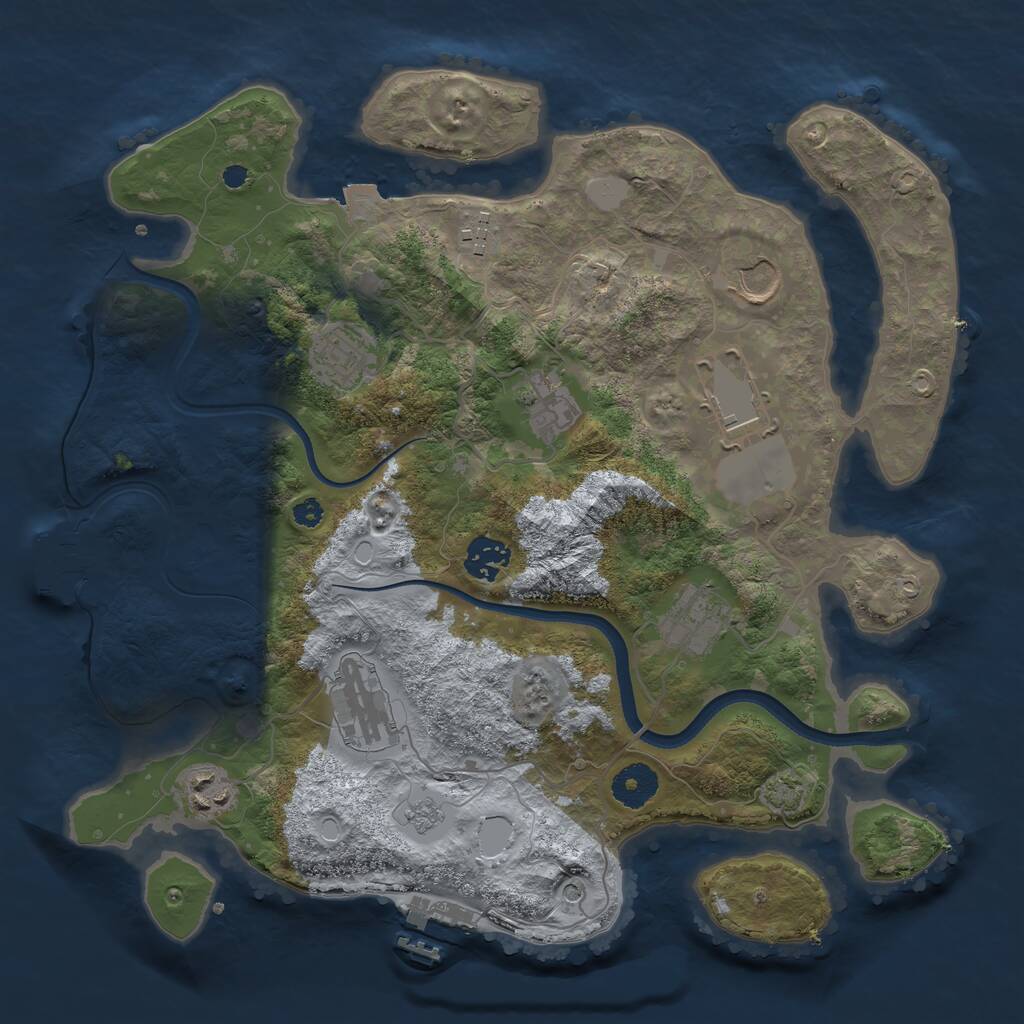 Rust Map: Procedural Map, Size: 3500, Seed: 483475, 15 Monuments