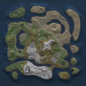 Thumbnail Rust Map: Procedural Map, Size: 3500, Seed: 483475, 16 Monuments