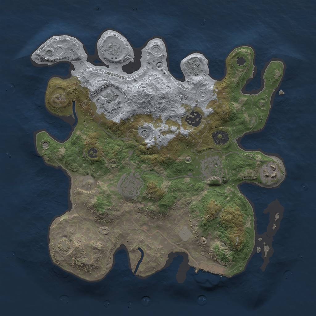 Rust Map: Procedural Map, Size: 3000, Seed: 1362359059, 13 Monuments