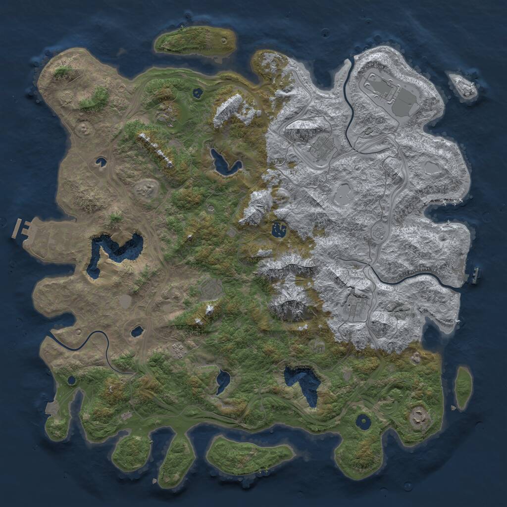 Rust Map: Procedural Map, Size: 5000, Seed: 6532, 14 Monuments