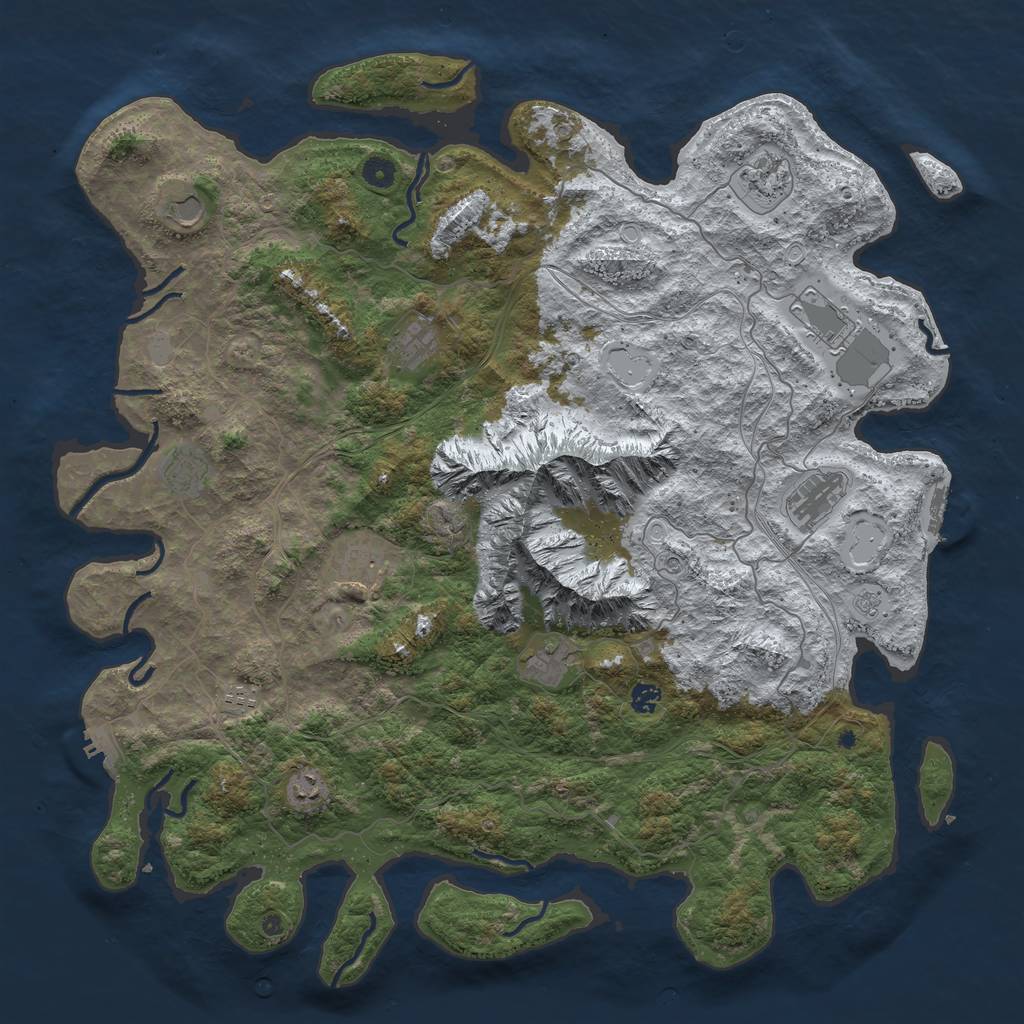 Rust Map: Procedural Map, Size: 5000, Seed: 6532, 20 Monuments