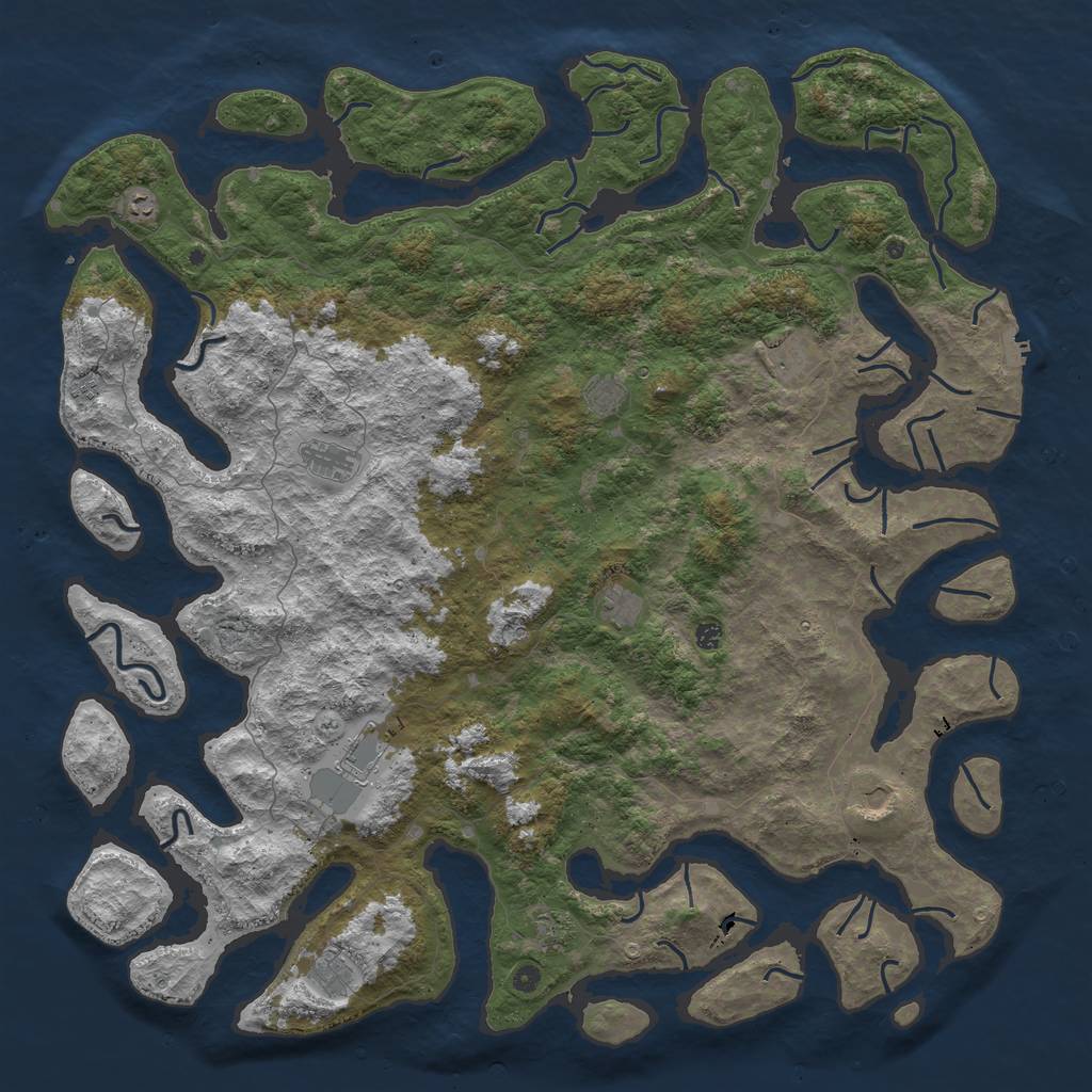 Rust Map: Procedural Map, Size: 6000, Seed: 17550855, 15 Monuments