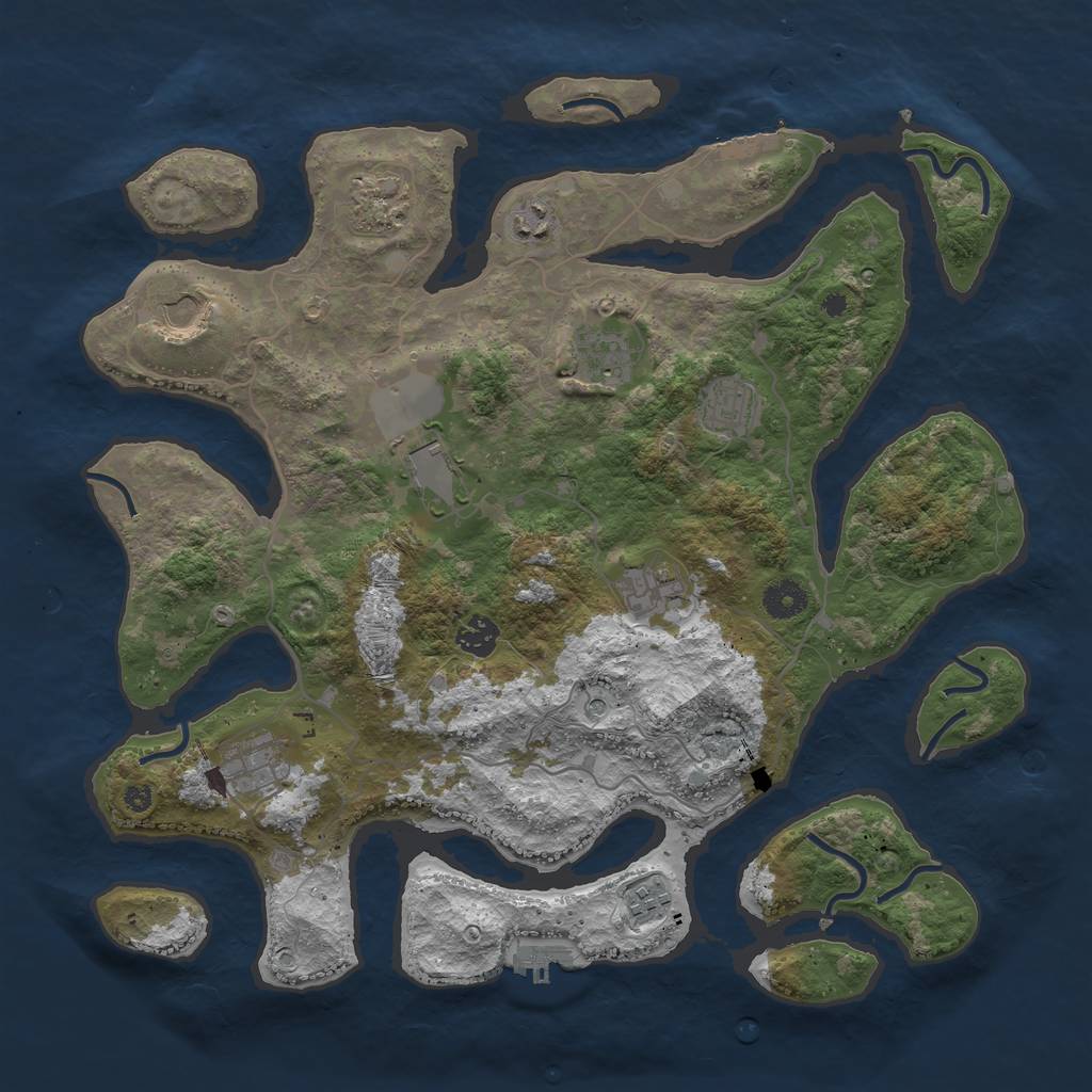 Rust Map: Procedural Map, Size: 4000, Seed: 2146269261, 15 Monuments